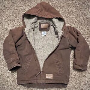Kids Hooded Work Wear Sherpa Lined Jacket